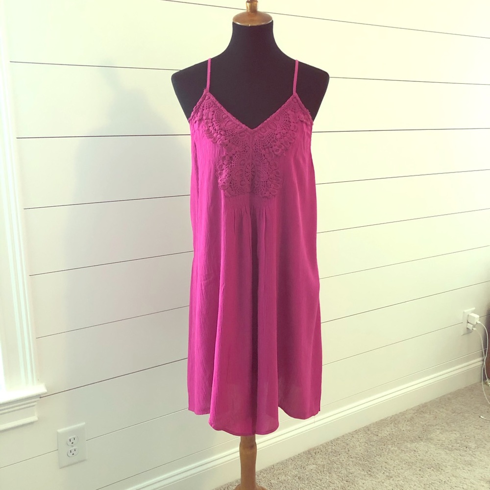 Boho Pink Spagetti Strap Dress